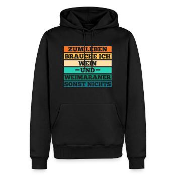 Hund Wein Weimaraner - Männer Premium Bio Hoodie - Schwarz - Vorne - Nico (187cm)