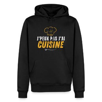 Zitate - Ich kann nicht kochen - Männer Premium Bio Hoodie - Schwarz - Vorne - Nico (187cm)