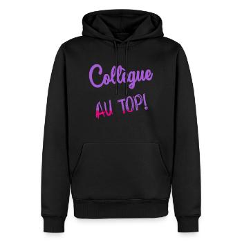 KOLLEGE - Männer Premium Bio Hoodie - Schwarz - Vorne - Nico (187cm)