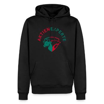 Aktienexperte - Männer Premium Bio Hoodie - Schwarz - Vorne - Nico (187cm)