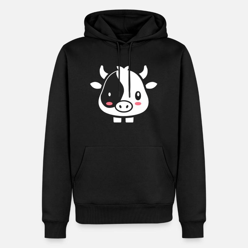 vache - Sweat à capuche Premium bio Homme - noir