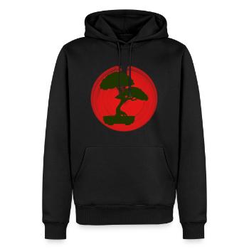 Bonsai Japan - Männer Premium Bio Hoodie - Schwarz - Vorne - Nico (187cm)