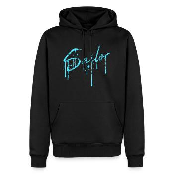 Sailor Graffiti Spray Tropfen Segeln Text Spruch - Männer Premium Bio Hoodie - Schwarz - Vorne - Nico (187cm)