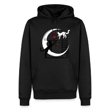 Katzen - Romeo und Julia - Männer Premium Bio Hoodie - Schwarz - Vorne - Nico (187cm)