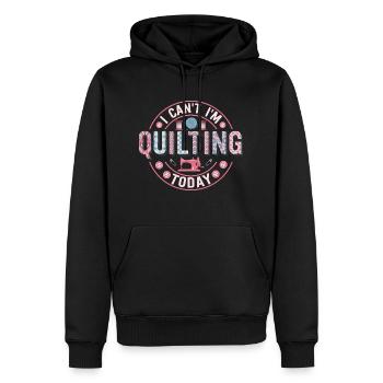Je ne peux pas, je quilte aujourd’hui Quilter Couture - Sweat à capuche Premium bio Homme - noir - Devant - Nico (187cm)