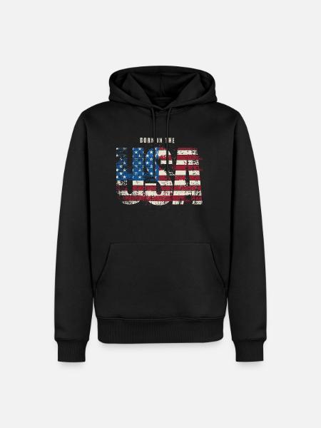 Né aux États-Unis - Sweat à capuche Premium bio Homme - noir