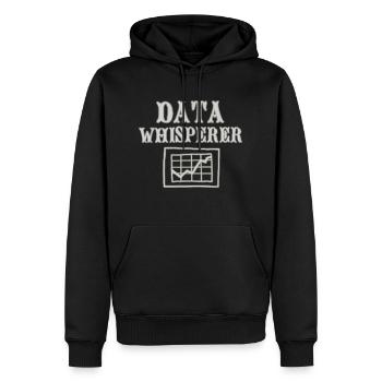 Data Whisperer Design für einen Statistiker - Männer Premium Bio Hoodie - Schwarz - Vorne - Nico (187cm)