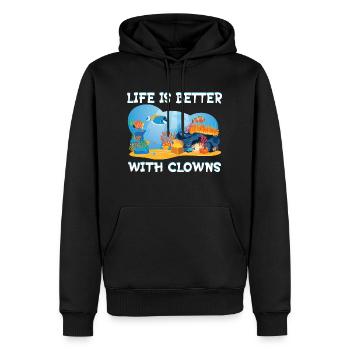 Funny Saltwater Aquarium Aquarist Life Is Better - Männer Premium Bio Hoodie - Schwarz - Vorne - Nico (187cm)