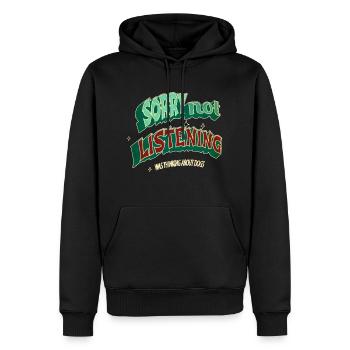 dog paw statement bday animal shelter - Männer Premium Bio Hoodie - Schwarz - Vorne - Nico (187cm)