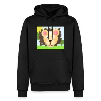 Lion - Sweat à capuche Premium bio Homme - noir - Devant - Nico (187cm)
