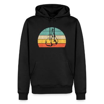 Maillot de boxe - Sweat à capuche Premium bio Homme - noir - Devant - Nico (187cm)