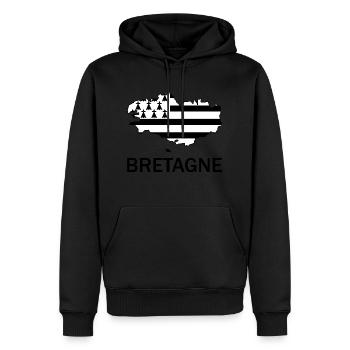 Bretagne - Sweat à capuche Premium bio Homme - noir - Devant - Nico (187cm)