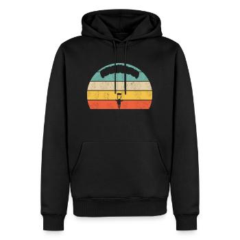parachutisme - Sweat à capuche Premium bio Homme - noir - Devant - Nico (187cm)