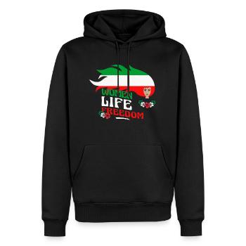 Niedliche iranische Frauen - Frauen Leben Freiheit - Männer Premium Bio Hoodie - Schwarz - Vorne - Nico (187cm)