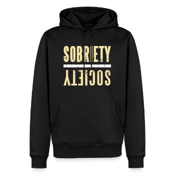 Sobriety Society Retro Vintage Sober Designs - Sweat à capuche Premium bio Homme - noir - Devant - Nico (187cm)