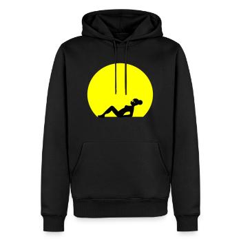 Vektor-Bräune - Männer Premium Bio Hoodie - Schwarz - Vorne - Nico (187cm)