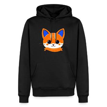 chaton - Sweat à capuche Premium bio Homme - noir - Devant - Nico (187cm)