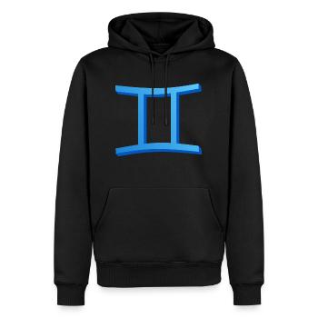 Twin - Men’s Premium Organic Hoodie - black - Front - Nico (187cm)