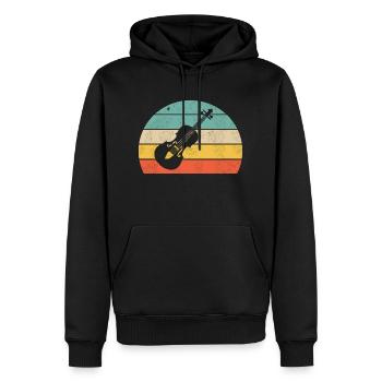 Violon Violon - Sweat à capuche Premium bio Homme - noir - Devant - Nico (187cm)