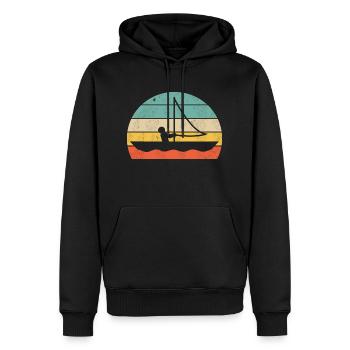 Voile - Sweat à capuche Premium bio Homme - noir - Devant - Nico (187cm)