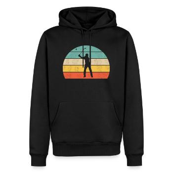 Golfspieler bunt - Männer Premium Bio Hoodie - Schwarz - Vorne - Nico (187cm)