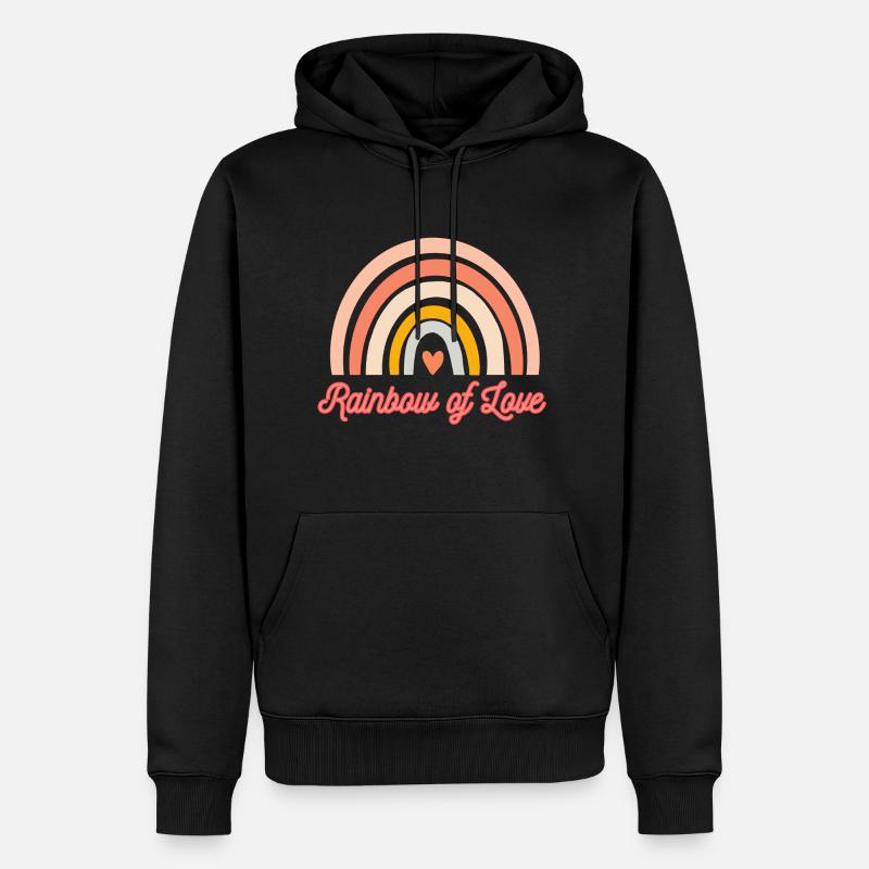 Regenbogen der Liebe - Männer Premium Bio Hoodie - Schwarz