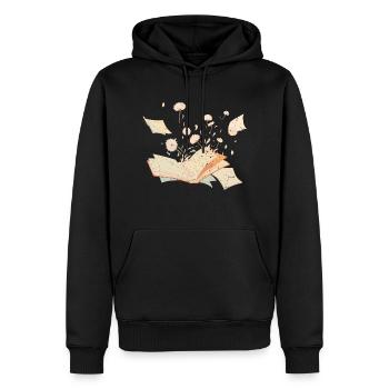 Schmetterling Blumenbücher Bibliothekar Bibliophile Cool - Männer Premium Bio Hoodie - Schwarz - Vorne - Nico (187cm)