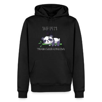 Soyez en forme comme un panda - Sweat à capuche Premium bio Homme - noir - Devant - Nico (187cm)