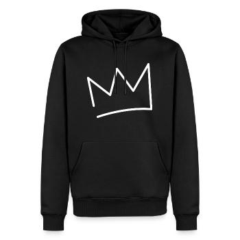 Crown - Men’s Premium Organic Hoodie - black - Front - Nico (187cm)