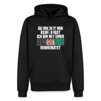 Du machst mir Keine Angst ich bin mit einer Afghan - Männer Premium Bio Hoodie - Schwarz - Vorne - Nico (187cm)