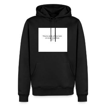 Träume groß, arbeite hart, erreiche deine Ziele - Männer Premium Bio Hoodie - Schwarz - Vorne - Nico (187cm)