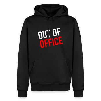 absent du bureau - Pas au bureau - ausserhaus - Sweat à capuche Premium bio Homme - noir - Devant - Nico (187cm)