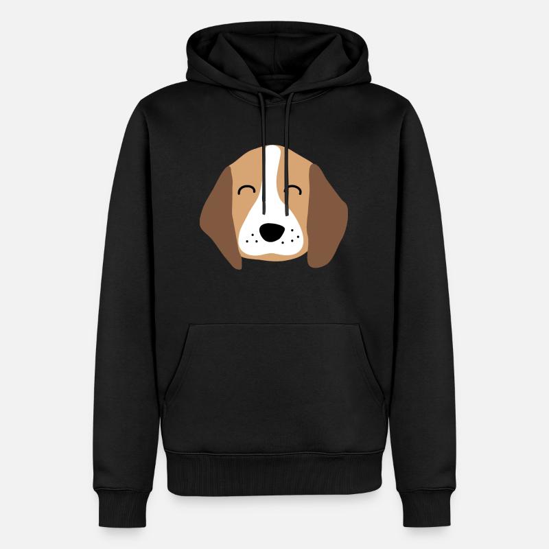 Mignon visage de chiot 2 - Sweat à capuche Premium bio Homme - noir