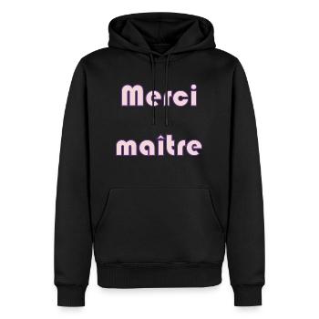 MASTER. THANK YOU. THANK YOU MASTER. MASTER. MASTER GIFT - Men’s Premium Organic Hoodie - black - Front - Nico (187cm)