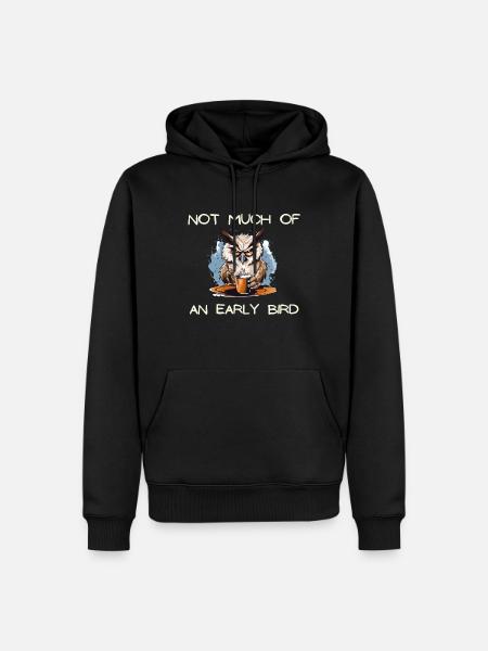 T-shirt drôle d’un hibou grincheux - Herre Premium økologisk hoodie - sort