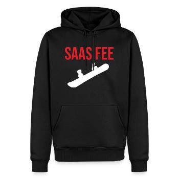 Saas Fee Snowboard Sweater for Snowboard Fee - Men’s Premium Organic Hoodie - black - Front - Nico (187cm)