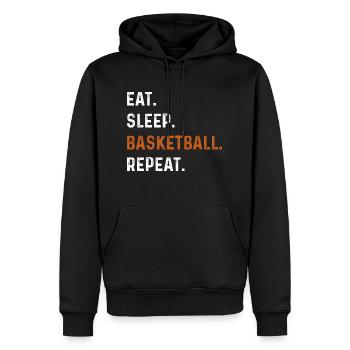 Manger Sleep Basketball Repeat Gift - Sweat à capuche Premium bio Homme - noir - Devant - Nico (187cm)