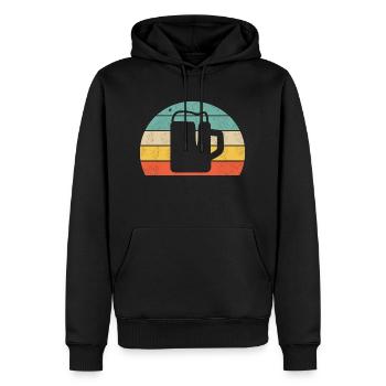 Bière - Sweat à capuche Premium bio Homme - noir - Devant - Nico (187cm)