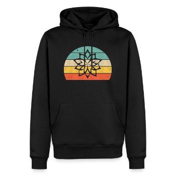 Lotusblume Yoga - Männer Premium Bio Hoodie - Schwarz - Vorne - Nico (187cm)