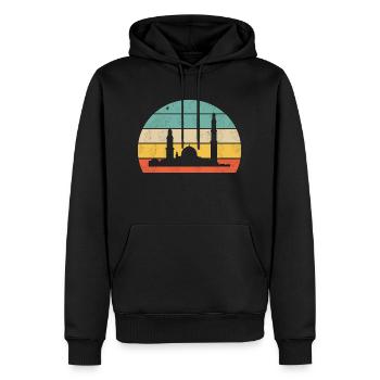 Ligne d’horizon d’Istanbul - Sweat à capuche Premium bio Homme - noir - Devant - Nico (187cm)
