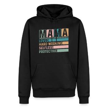 Mama Muttertag geliebt, selbstlos, beschützerin - Männer Premium Bio Hoodie - Schwarz - Vorne - Nico (187cm)