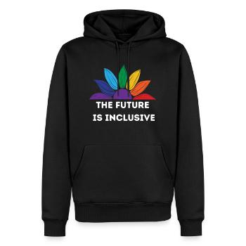 The Future is Inclusive - Men’s Premium Organic Hoodie - black - Front - Nico (187cm)