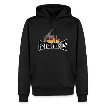 Parlons de l’astrophysique - Sweat à capuche Premium bio Homme - noir - Devant - Nico (187cm)