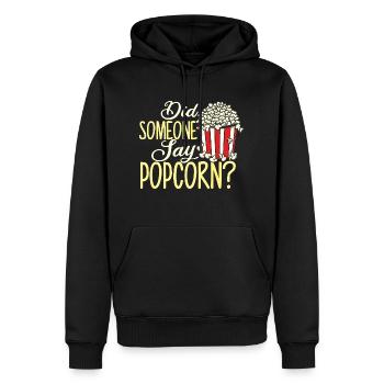 Did Someone Say Popcorn - Popcorn Lover Caramel - Men’s Premium Organic Hoodie - black - Front - Nico (187cm)