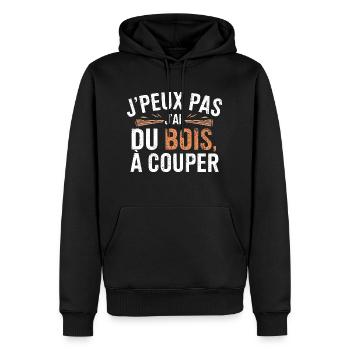 Ich kann nichtIch habe Holz zum Schneiden - Männer Premium Bio Hoodie - Schwarz - Vorne - Nico (187cm)