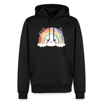Kawaii Niedlicher Regenbogen - Männer Premium Bio Hoodie - Schwarz - Vorne - Nico (187cm)