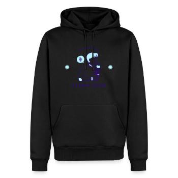 Did you hear that, it's wine o'clock - Men’s Premium Organic Hoodie - black - Front - Nico (187cm)