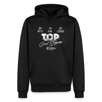 The Myth, The Man, The Legend Walking Football - Men’s Premium Organic Hoodie - black - Front - Nico (187cm)