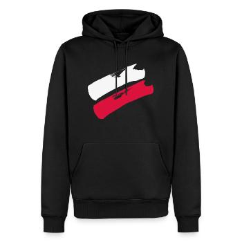 Polen Flagge - Pinsel Streifen - Männer Premium Bio Hoodie - Schwarz - Vorne - Nico (187cm)