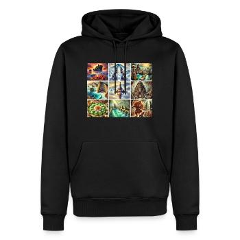 DE BALI MYSTICA - Sweat à capuche Premium bio Homme - noir - Devant - Nico (187cm)